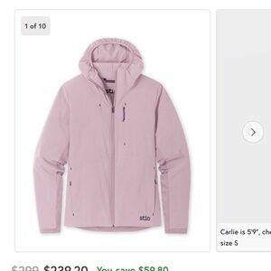 ISO stio women’s Fernos hooded jacket, berry smoke L